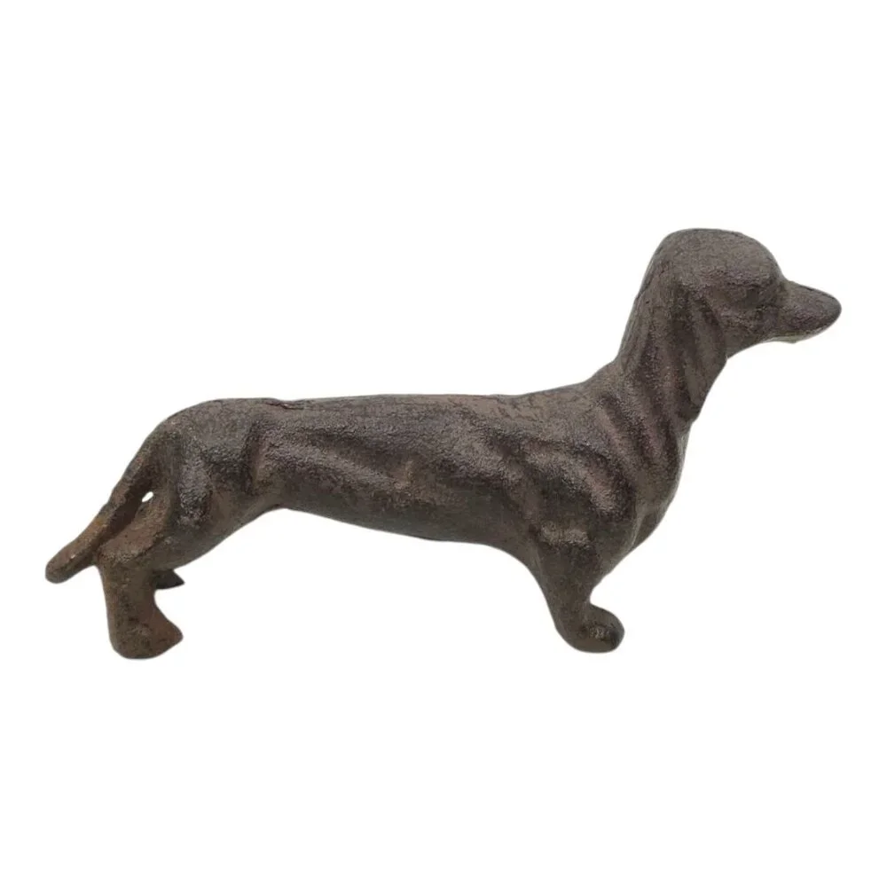Dachshund Weiner Dog Figurine Statue Cast Metal Vintage Decorative Paper Weight